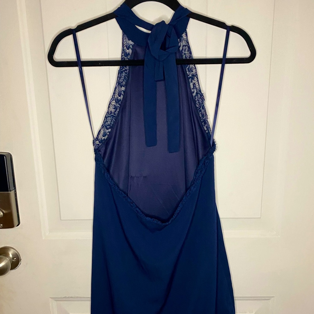 Tobi Navy Blue Backless Slip Dress Size S/P